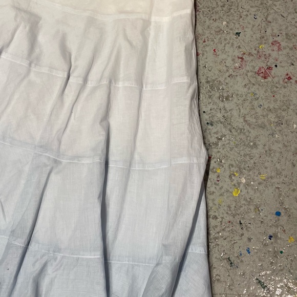 Ruby Rd Blue Ombre Tiered Cotton Midi Skirt Size 8 Boho Peasant Elastic Waist - Picture 2 of 5